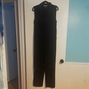 Ellen Tracy Black Jumpsuit Drawstring Waistband